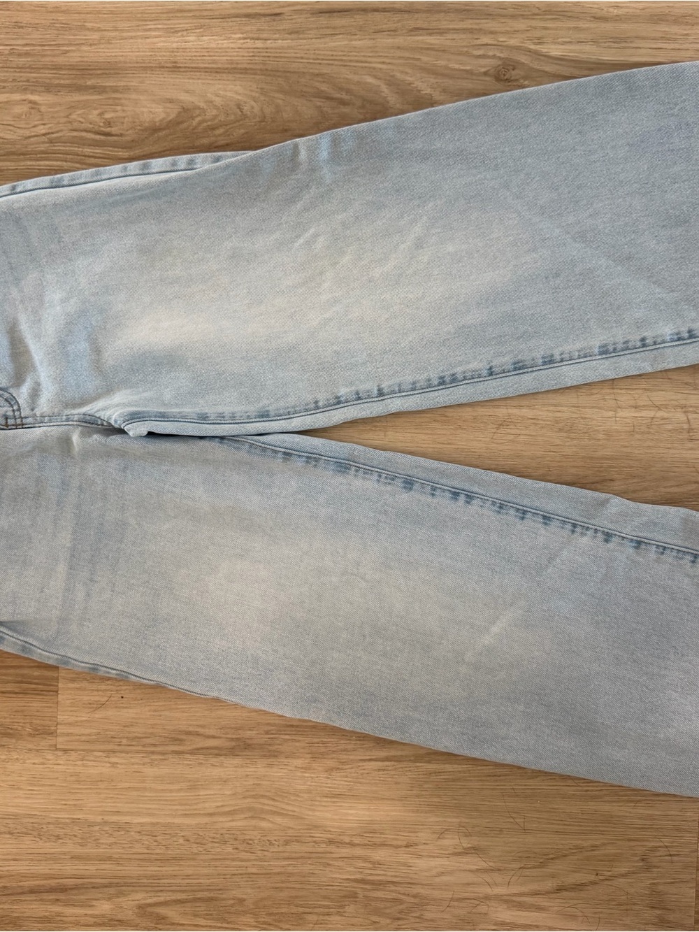 Vibrant Light Wash Blue Wide Leg Jeans